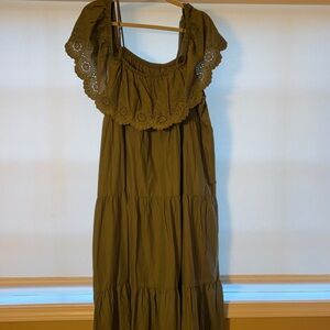 Old Navy Olive Tiered Dress
